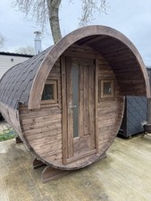 2.5m Barrel Sauna + Canopy. IN