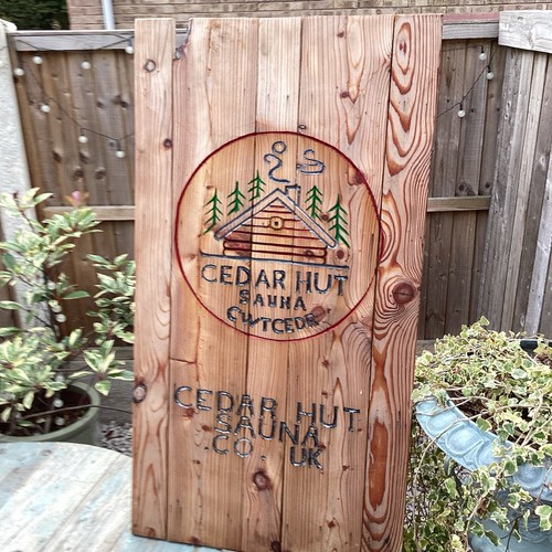 Cedar sauna wooden sign - sauna,
